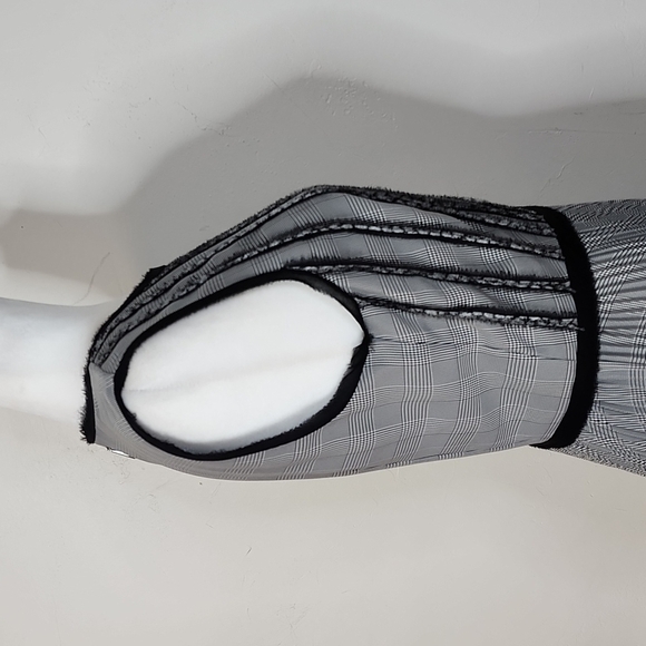 NWT Jason Wu Pleated Houndstooth Plaid Sleeveless Midi Dress - Picture 9 of 14